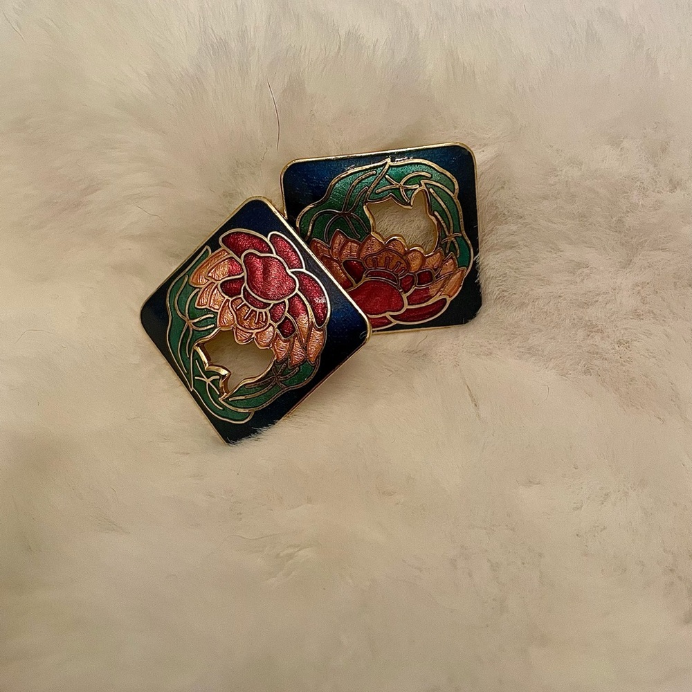 Vintage square earrings